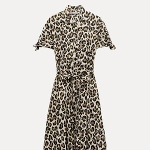 Zara ANIMAL PRINT SHIRT DRESS